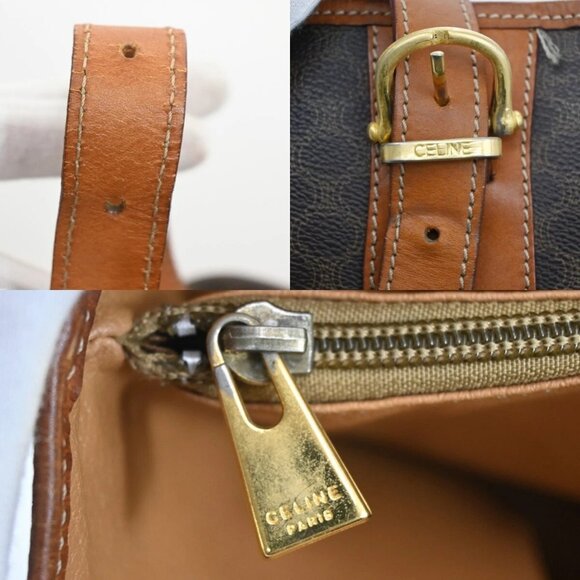 CELINE Logo Macadam Pattern Shoulder Tote Bag PVC Leather Brown GHW 33EE974 - Picture 14 of 16